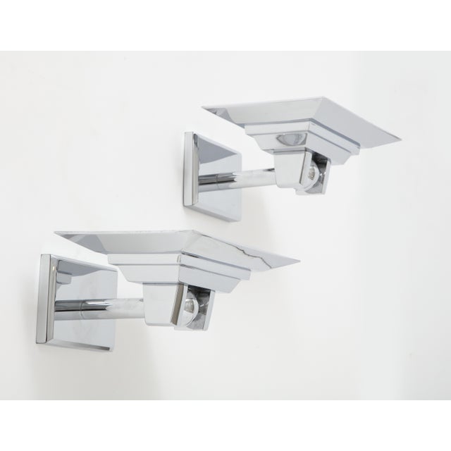 Chrome Minimalist Polished Chrome Sconce by Boyd Lighting For Sale - Image 8 of 13
