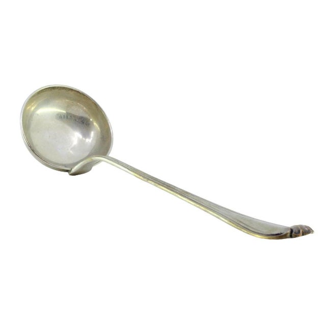 Silver Silver Soup Ladle with Raised Edges For Sale - Image 8 of 8