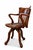 Brown Victorian Revolving Desk Chair in Oak and Leather For Sale - Image 8 of 8