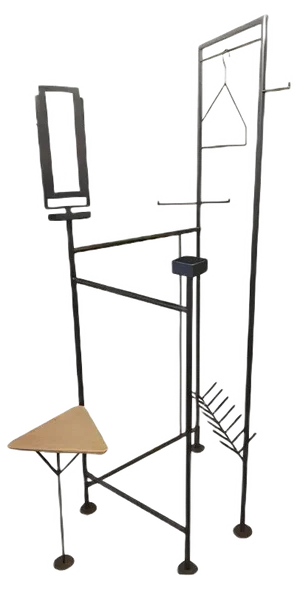 Adjustable Hallway Coat Rack in Raw Iron