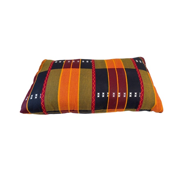 African Kente Cloth Throw Lumbar Pillow 17" W For Sale In New York - Image 6 of 8