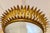 Metal Large Spanish Crown Sunburst Fixture in Gilt Metal and Frost Glass, 1950 For Sale - Image 7 of 10