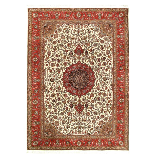 2020s Ivory Persian Tabriz Silk & Wool For Sale - Image 12 of 12