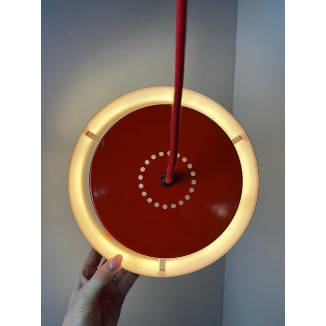 Juno Red Slatted Lamp by Jo Hammerborg for Fog & Mørup For Sale - Image 9 of 11
