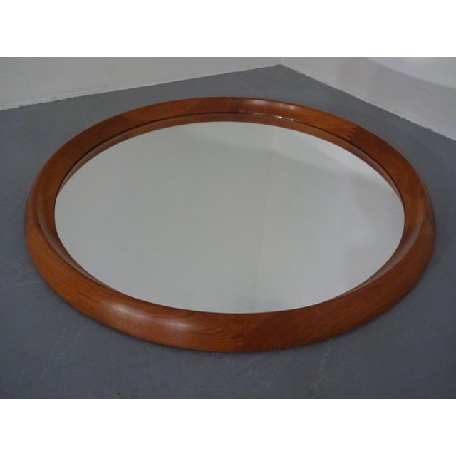 Brown Large Teak Mirror by Bernhard Pedersen for Viby J. Møbelfabrik, Denmark, 1960s For Sale - Image 8 of 13