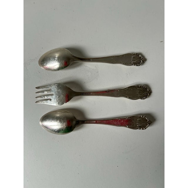Reed & Barton 1900's Antique Reed & Barton Tiger Lily Pattern Silver Plate Flatware Set- 3 Pieces For Sale - Image 4 of 5
