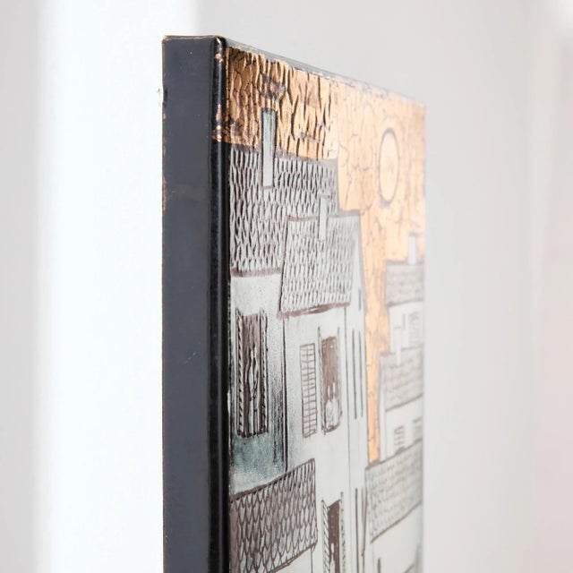 ‘Lovers’ Lane’ enamel artwork designed by applied artist Vitus Lőrincz in the 1960s. The piece was created using the...