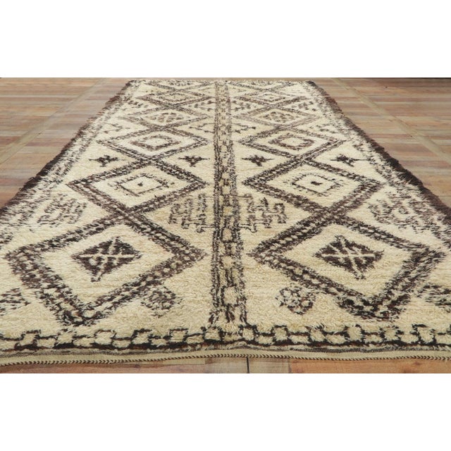 Beige Vintage Moroccan Beni Ourain Rug, 06'00 X 12'09 For Sale - Image 8 of 10