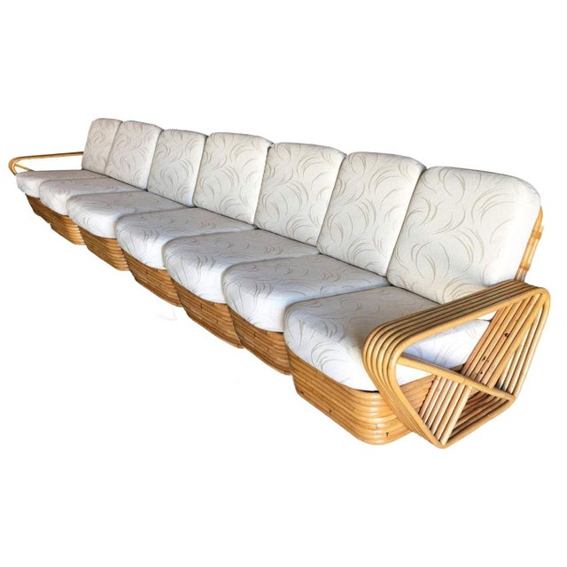 Art Deco 1930s Restored Art Deco Six-Strand Square Pretzel Seven-Seat Sectional Sofa For Sale - Image 3 of 5