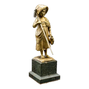 1920's Small Antique Farm Girl Figure