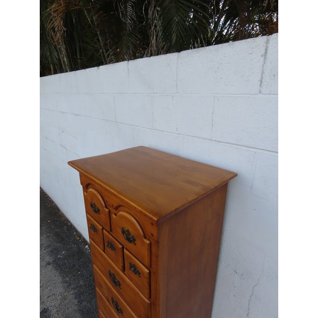 Pier Cabinet Solid Maple Distressed Tall Narrow Lingerie Jewelry Chest 6243 For Sale - Image 12 of 16