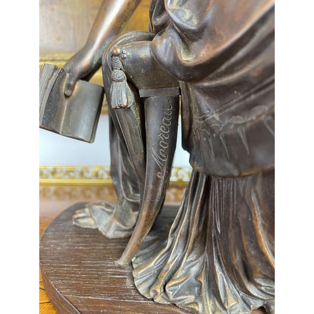 19th C. French Patinated Bronze Group by Moreau For Sale - Image 10 of 11