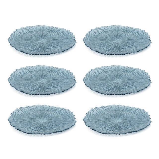 Icy Sapphire Glass Platter Set is perfect for your home or as a gift for a friend or loved one. This stunning one of a...