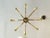 Mid-Century Modern Stilnovo Eight-Arm Brass and Glass Chandelier For Sale - Image 3 of 7