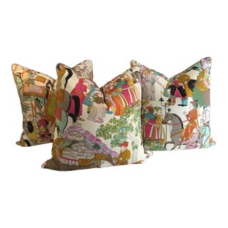 Cowtan and Tout Throw Pillows- Set of 3 For Sale