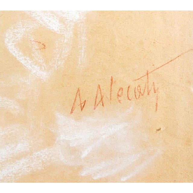 Ambrogio A. Alciati, Female Nude, Sanguine & Pastel on Paper For Sale - Image 11 of 12