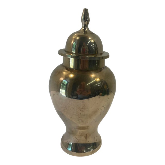 Vintage Brass Ginger Jar Urn For Sale