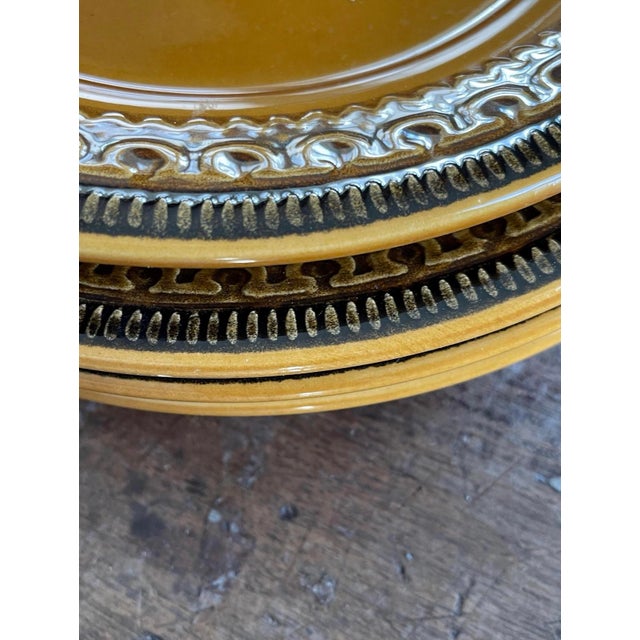 Orange 1970s Set of Four (4) Franciscan Creole 10.5” Plates For Sale - Image 8 of 9