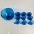Cobalt Blue Bubbled Glass Punch Set in the style of Biot, 1970, Set of 10 For Sale - Image 11 of 14