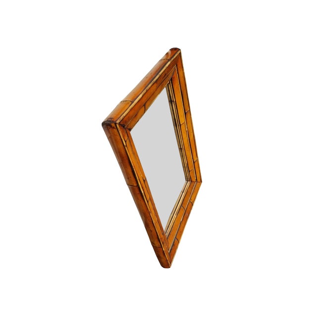 1960s Vintage Bamboo and Rattan Wall Mirror - Made in Italy For Sale - Image 5 of 9