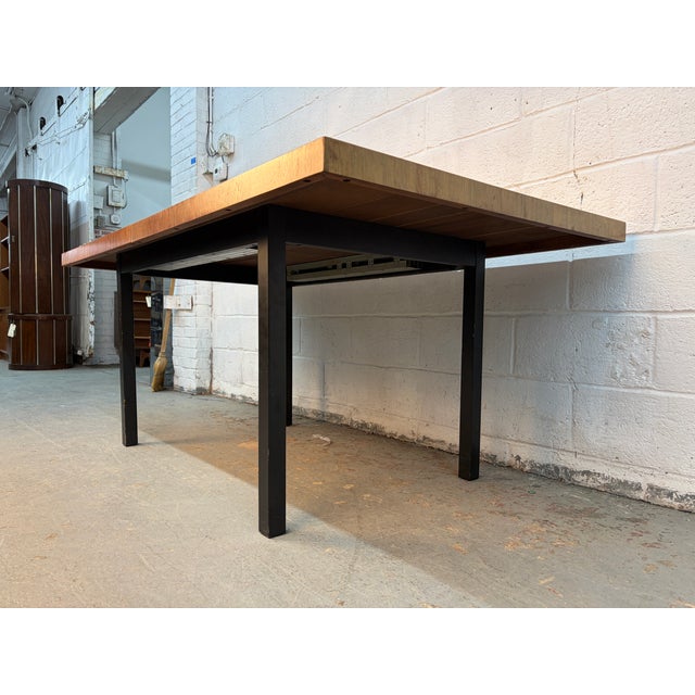 Mid 20th Century Attributed to Milo Baughman for Directional Mid-Century Mixed Wood Expanding Leaf Dining Table For Sale - Image 15 of 15