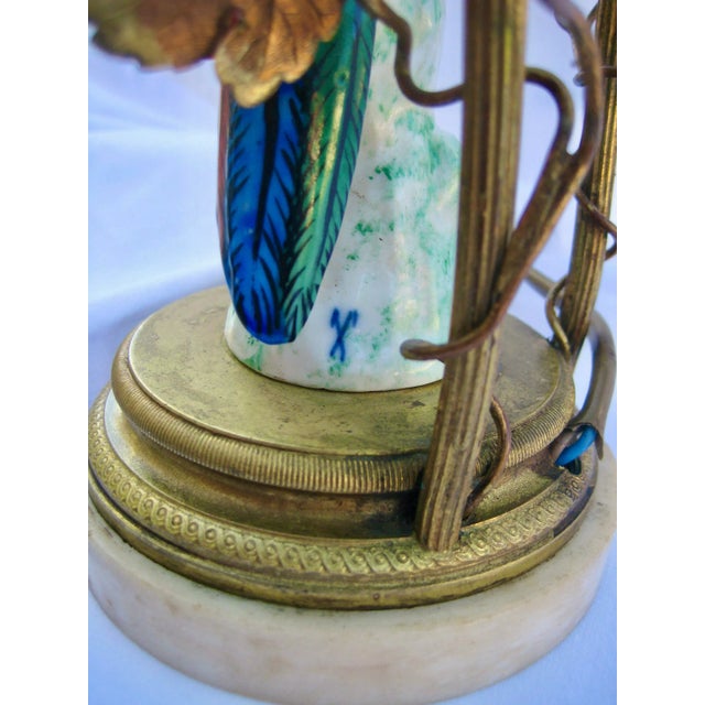 Glass Bird Porcelain Crystal Lamp Circa 1920 For Sale - Image 7 of 13