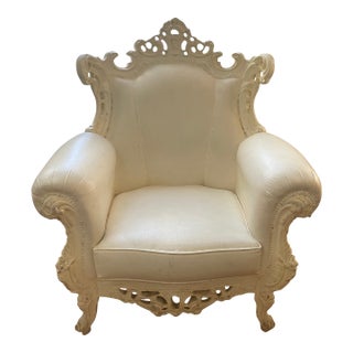 Mid 19th Century Baroque Revival Throne Armchair For Sale