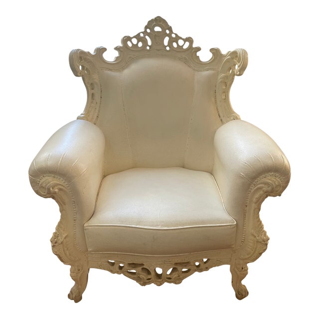 Mid 19th Century Baroque Revival Throne Armchair For Sale