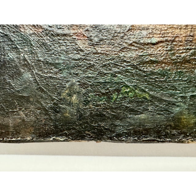 Traditional Landscape With Temple Ruins and Figures For Sale - Image 3 of 4