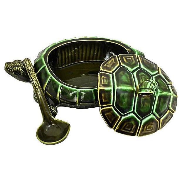 Majolica Turtle Soup Tureen & Ladle Chairish