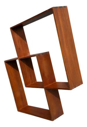 Danish Sculptural Teak Shelf, 1968