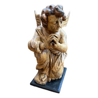 Carved Wooden Angel, 1890s For Sale