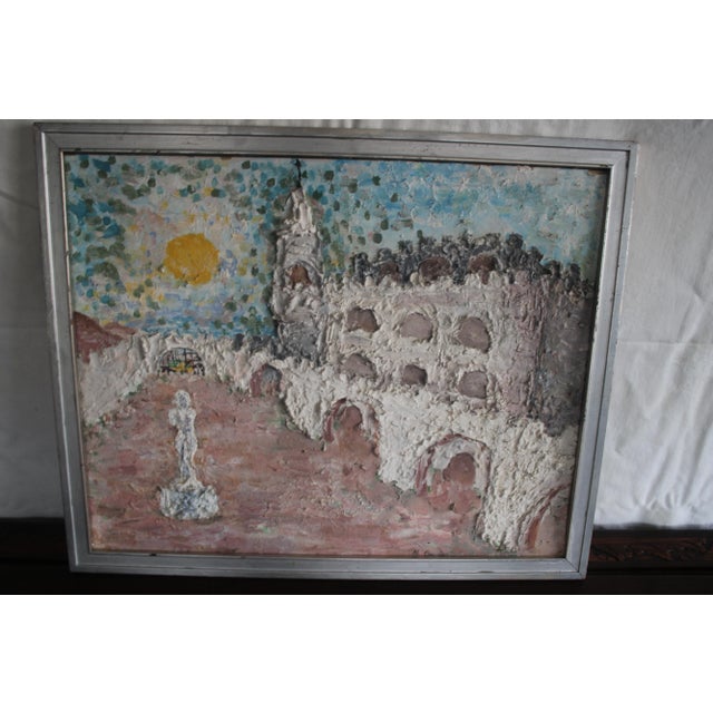 1980s “The Castle of the Mind” Oil Painting on Board For Sale - Image 5 of 6