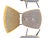 A set of three mid-20th century plywood dining or side chairs with padded seats and backs and black wrought iron frames in...