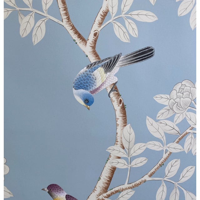 Not Yet Made - Made To Order 30"*60", a Set of 2 Panels Chinoiserie Wall Artwork, No Frame, Tea Paper For Sale - Image 5 of 5