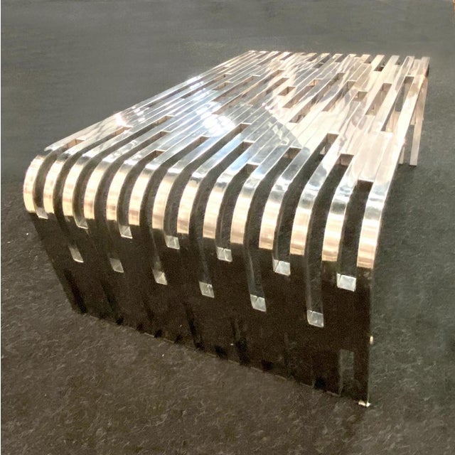 Large Sculptural Stainless Steel Coffee Table, 1970s For Sale - Image 13 of 18