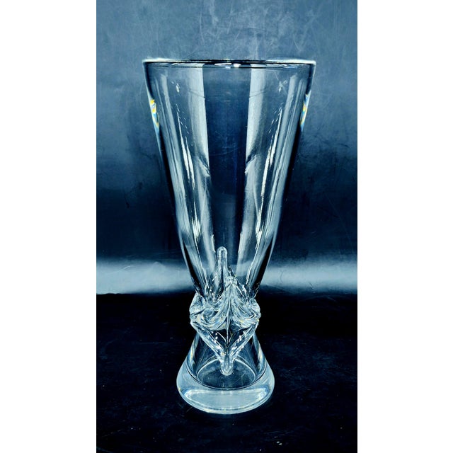 Transparent Steuben Art Glass Crystal Vase For Sale - Image 8 of 10