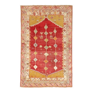 Antique Red Anatolian Rug - 3'1" x 4'11" For Sale