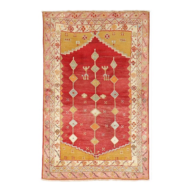 Antique Red Anatolian Rug - 3'1" x 4'11" For Sale