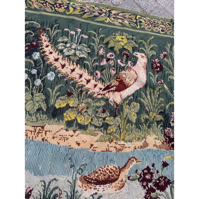 Textile Vintage French Aubusson Style Needlepoint Tapestry, 1950s For Sale - Image 7 of 18
