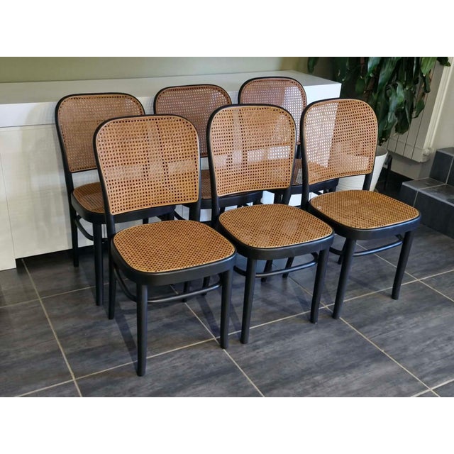 Wood Vintage Model 811 Chairs by Joseph Hoffmann, 1990, Set of 6 For Sale - Image 7 of 18