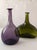 Mid-Century Modern Pair of Vintage European Handblown Glass Vases – Lilac & Green For Sale - Image 3 of 11
