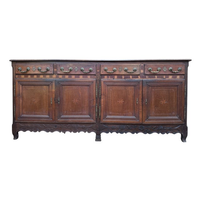 Louis XV Style Oak and Marquetry Sideboard, 18th Century For Sale