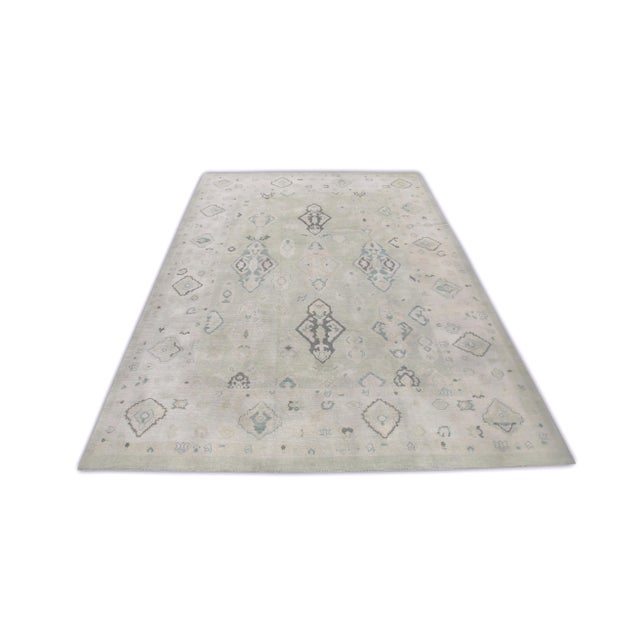 Modern Handmade Turkish Oushak Rug 9'3"x12'7" For Sale - Image 4 of 7