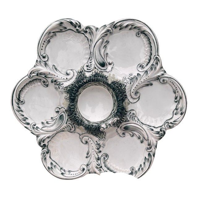 French Majolica Oyster Plate, Circa 1890 For Sale