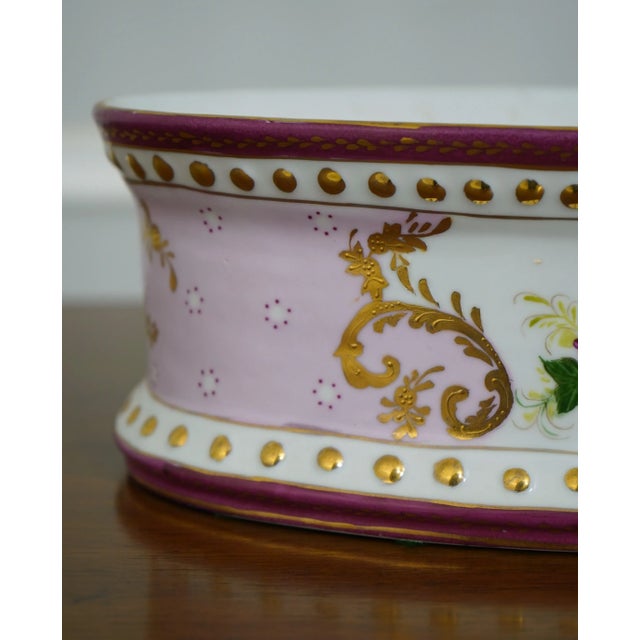 Ceramic Pair Chinese Porcelain Decorated Planter Bowls For Sale - Image 7 of 11