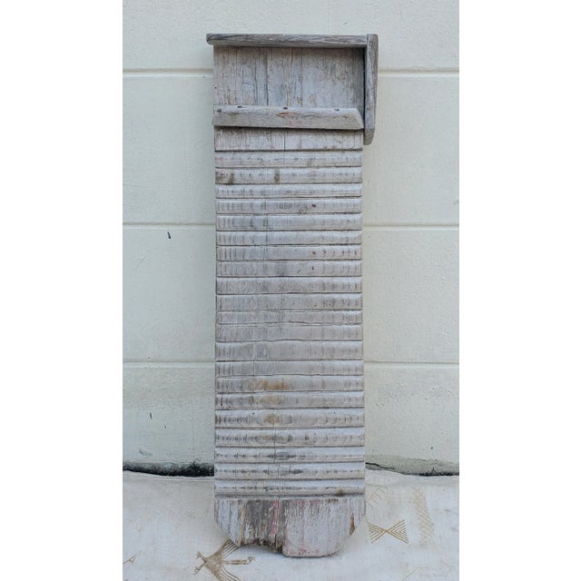 Vintage Wood Hand Washboard in White Wash 2 For Sale In Orlando - Image 6 of 7
