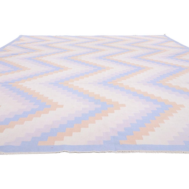 Contemporary 79604 Vintage Indian Dhurrie Rug, 10'00 X 13'10. For Sale - Image 3 of 10