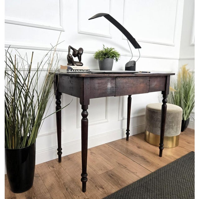 Antique Italian Walnut Desk, 1890s For Sale - Image 4 of 11