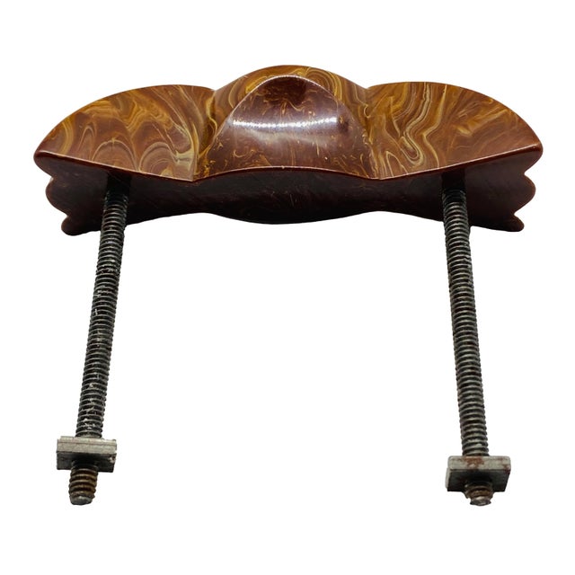 1940s Brown Marbled Cabinet Drawer/Furniture Pull For Sale - Image 4 of 5